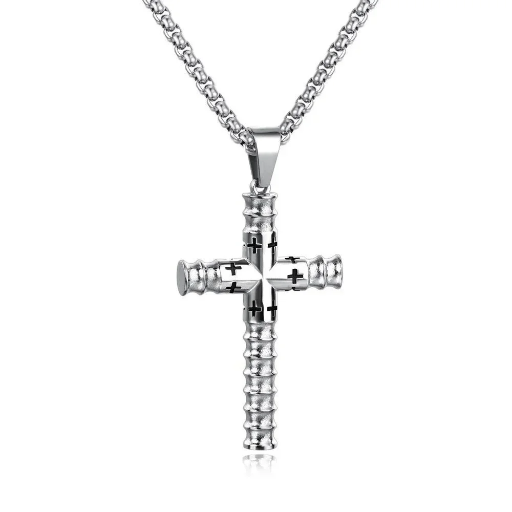 ❤️Domineering Highquality designs silvercross pendantnecklace for menN902…